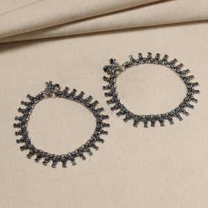 Antique Finish Oxidised German Silver Payal (pair)