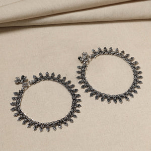 Antique Finish Oxidised German Silver Payal (pair)
