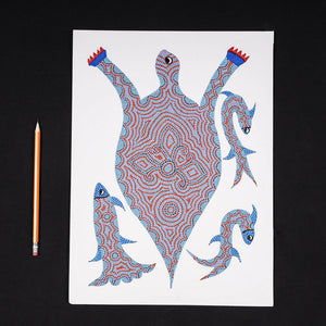 Bhil Pithora Painting on Paper by Geeta Bariya (12 x 16 in)