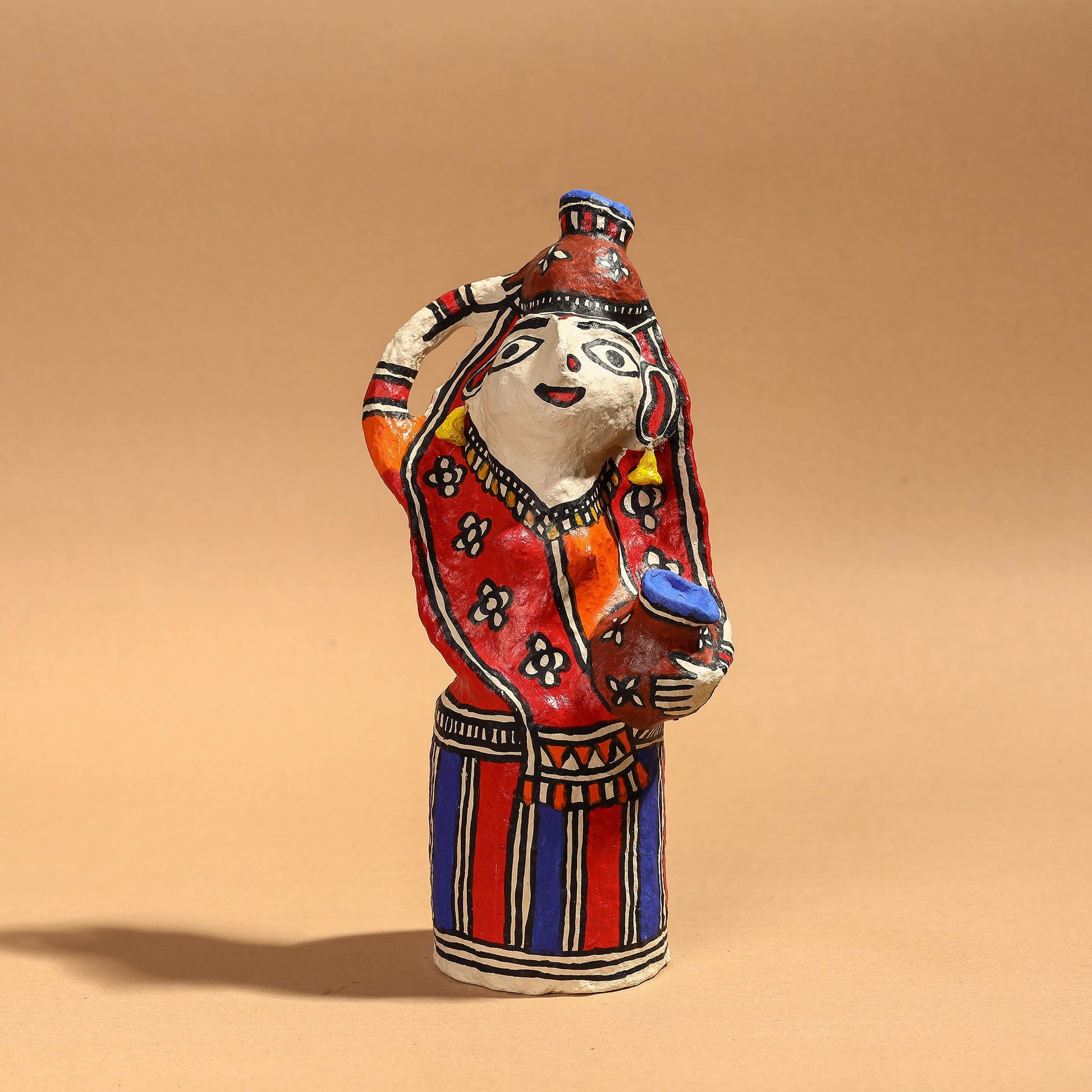 Doll - Madhubani Handpainted Paper Mache Home Decor Item