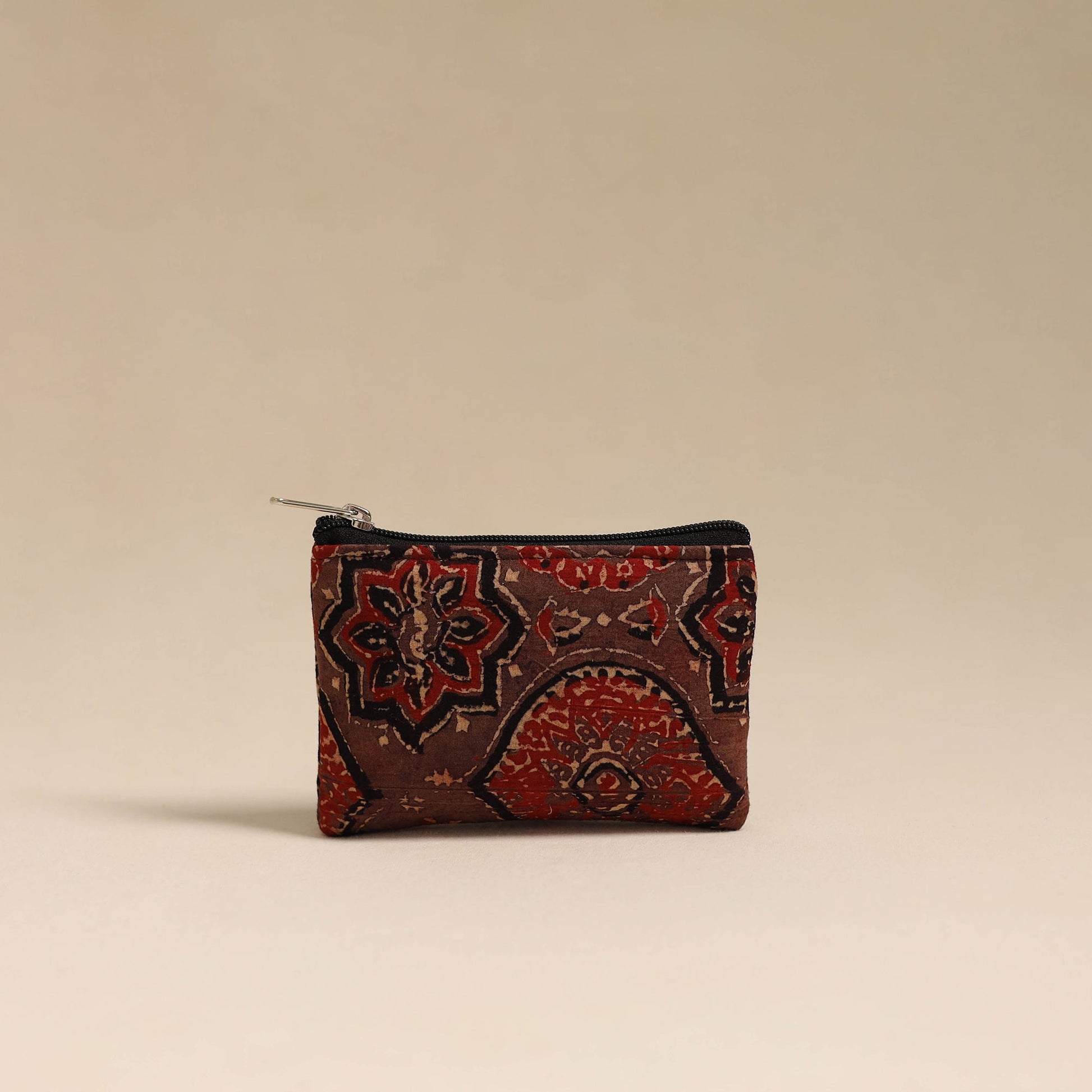 Brown - Handmade Quilted Cotton Coin Pouch 01