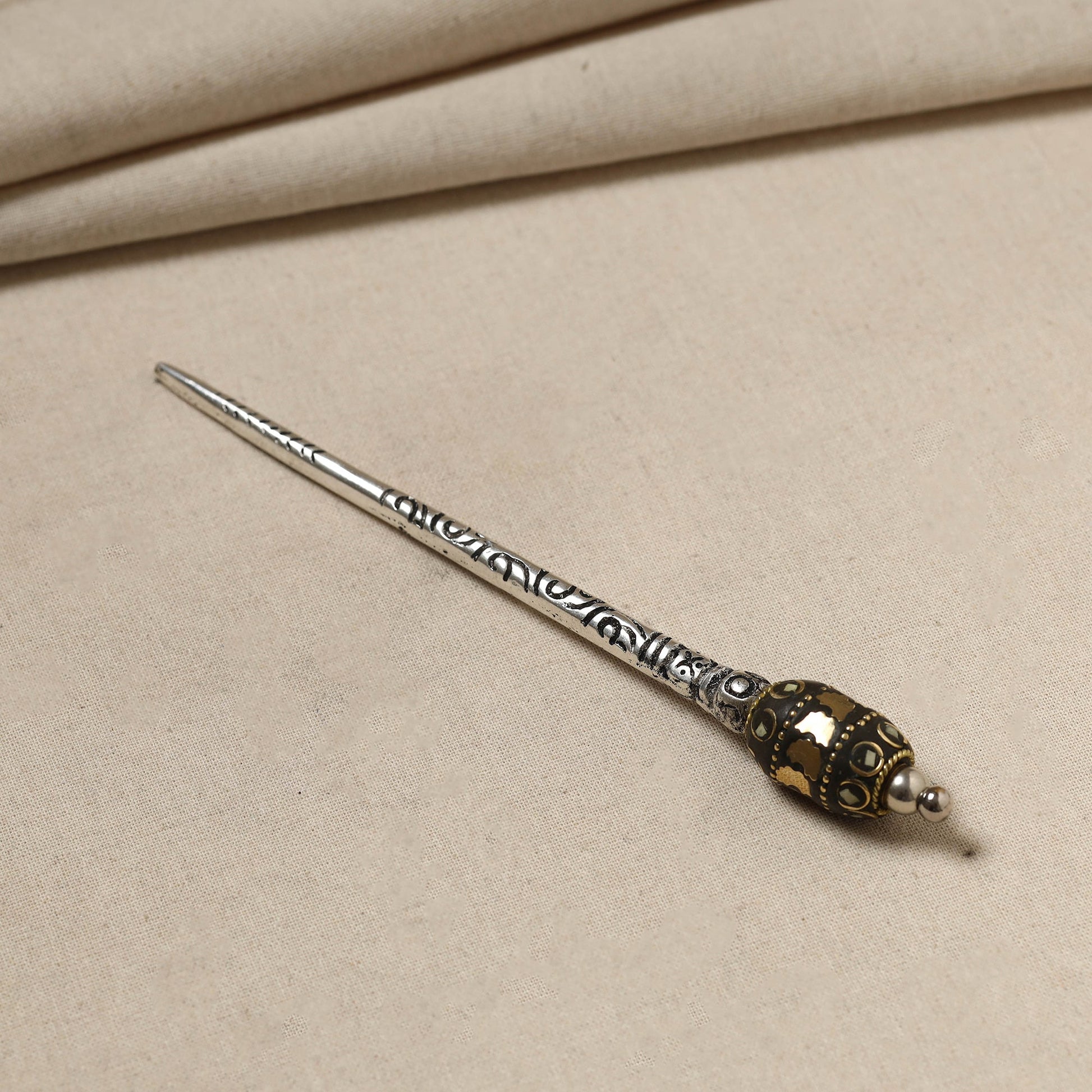 Antique Finish Oxidised German Silver Juda Stick