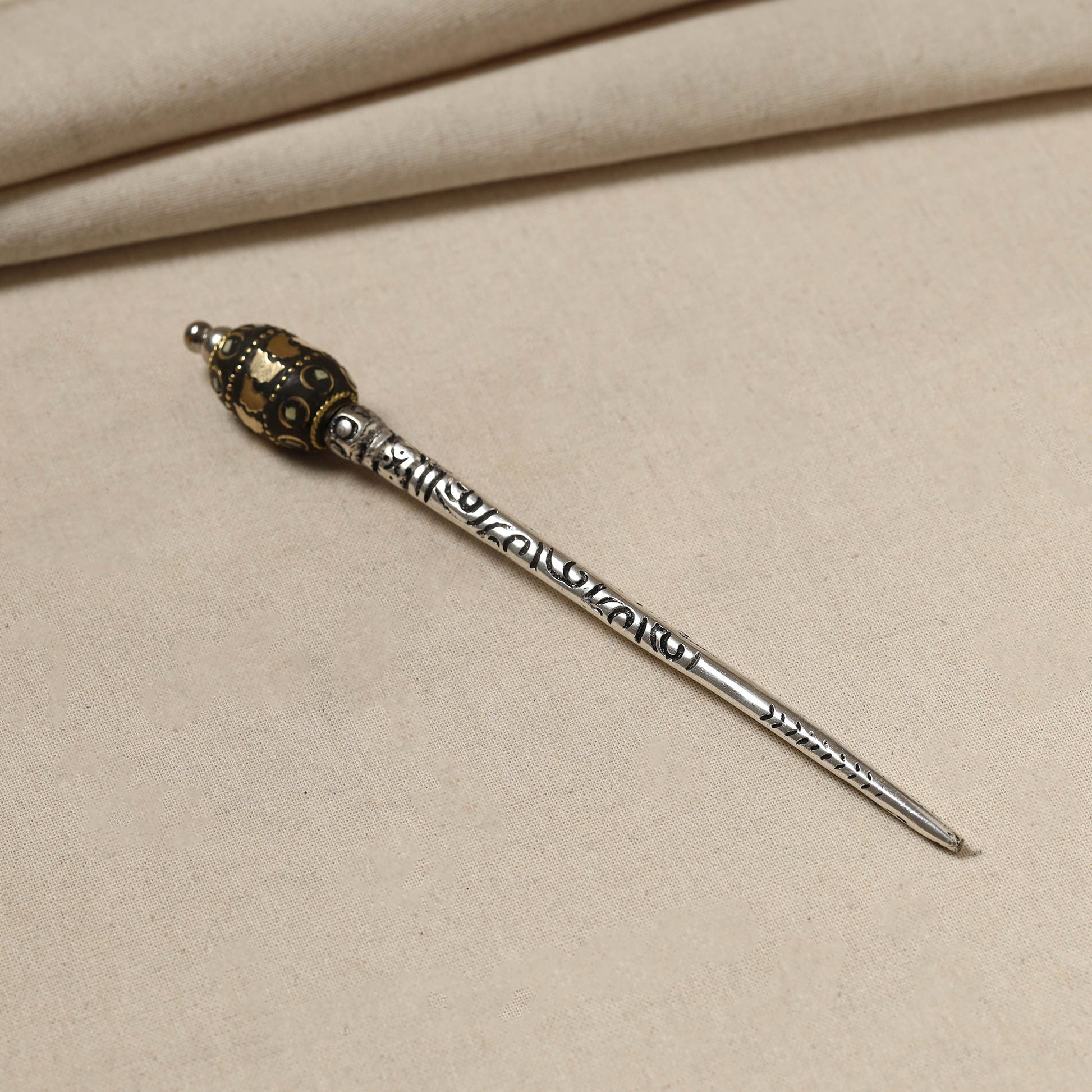 Antique Finish Oxidised German Silver Juda Stick