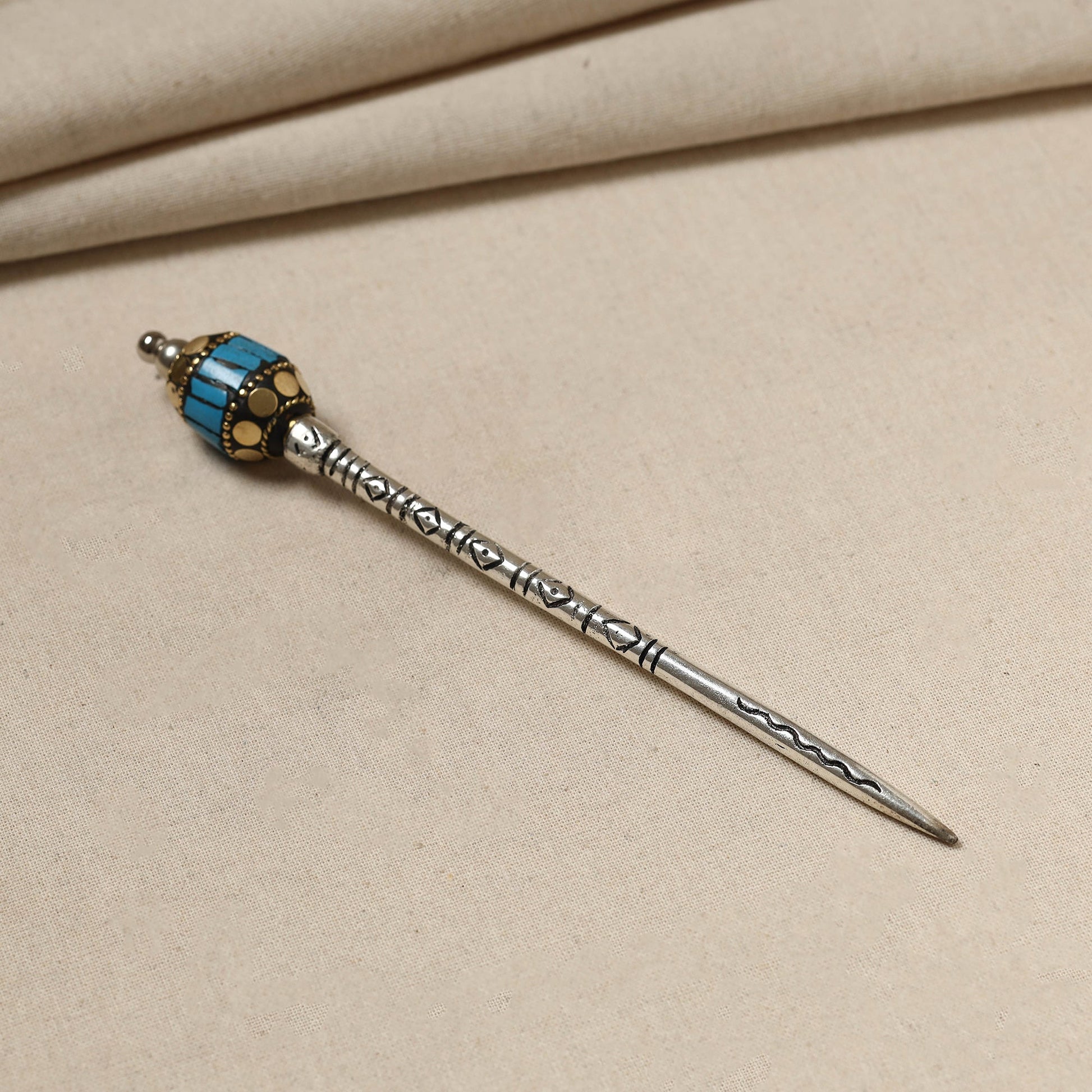 Antique Finish Oxidised German Silver Juda Stick
