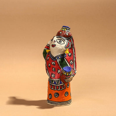 Doll - Madhubani Handpainted Paper Mache Home Decor Item