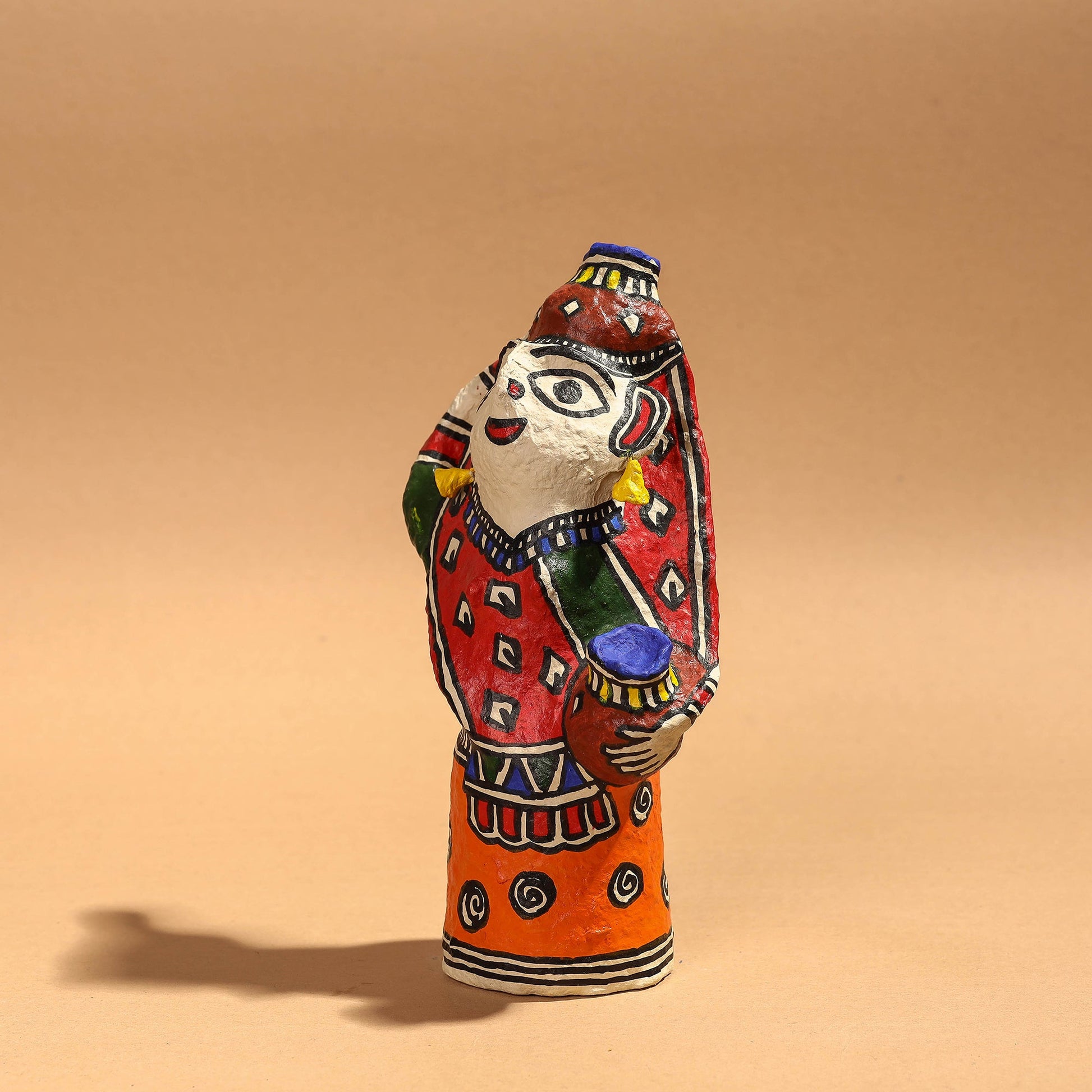 Doll - Madhubani Handpainted Paper Mache Home Decor Item