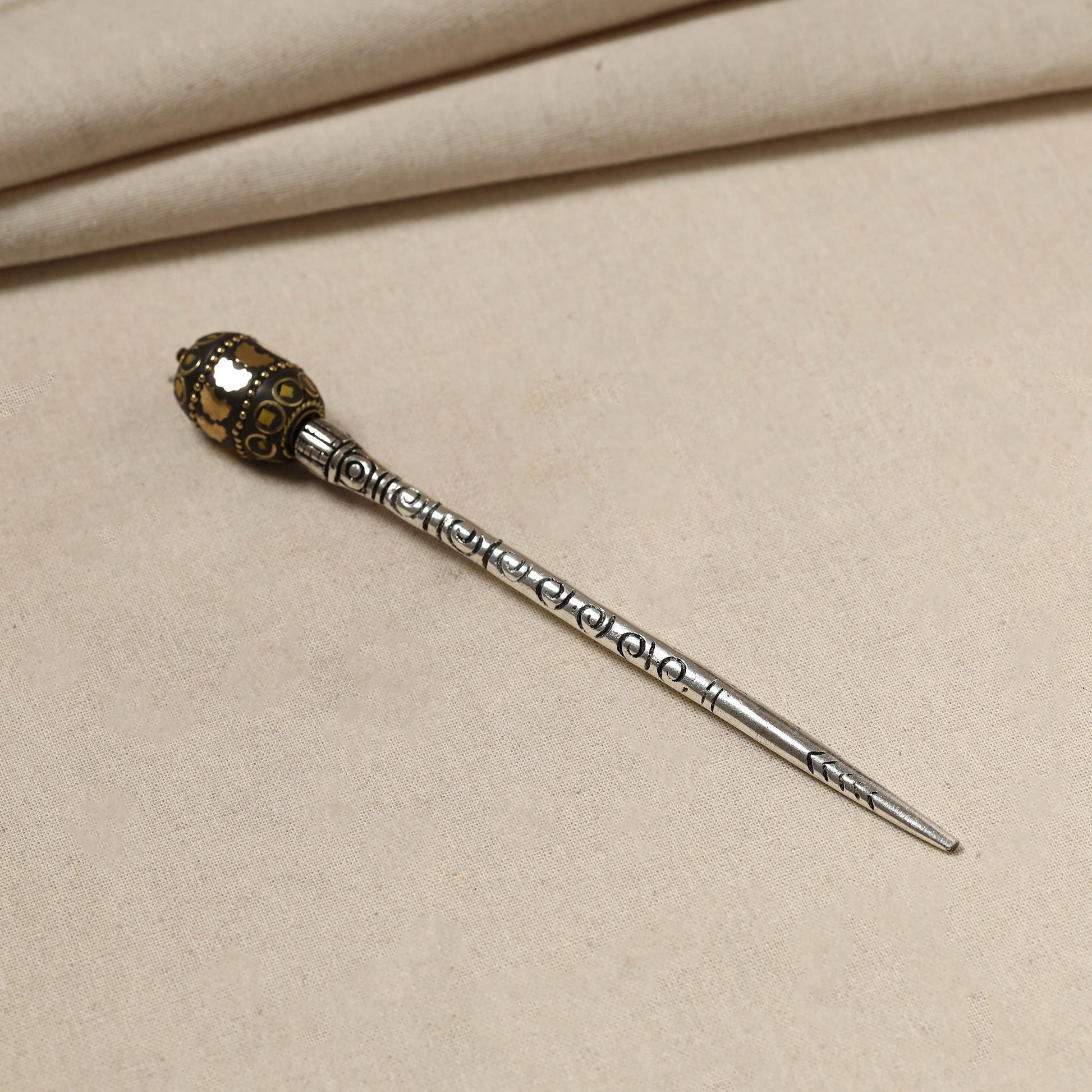 Antique Finish Oxidised German Silver Juda Stick