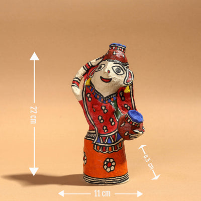 Doll - Madhubani Handpainted Paper Mache Home Decor Item