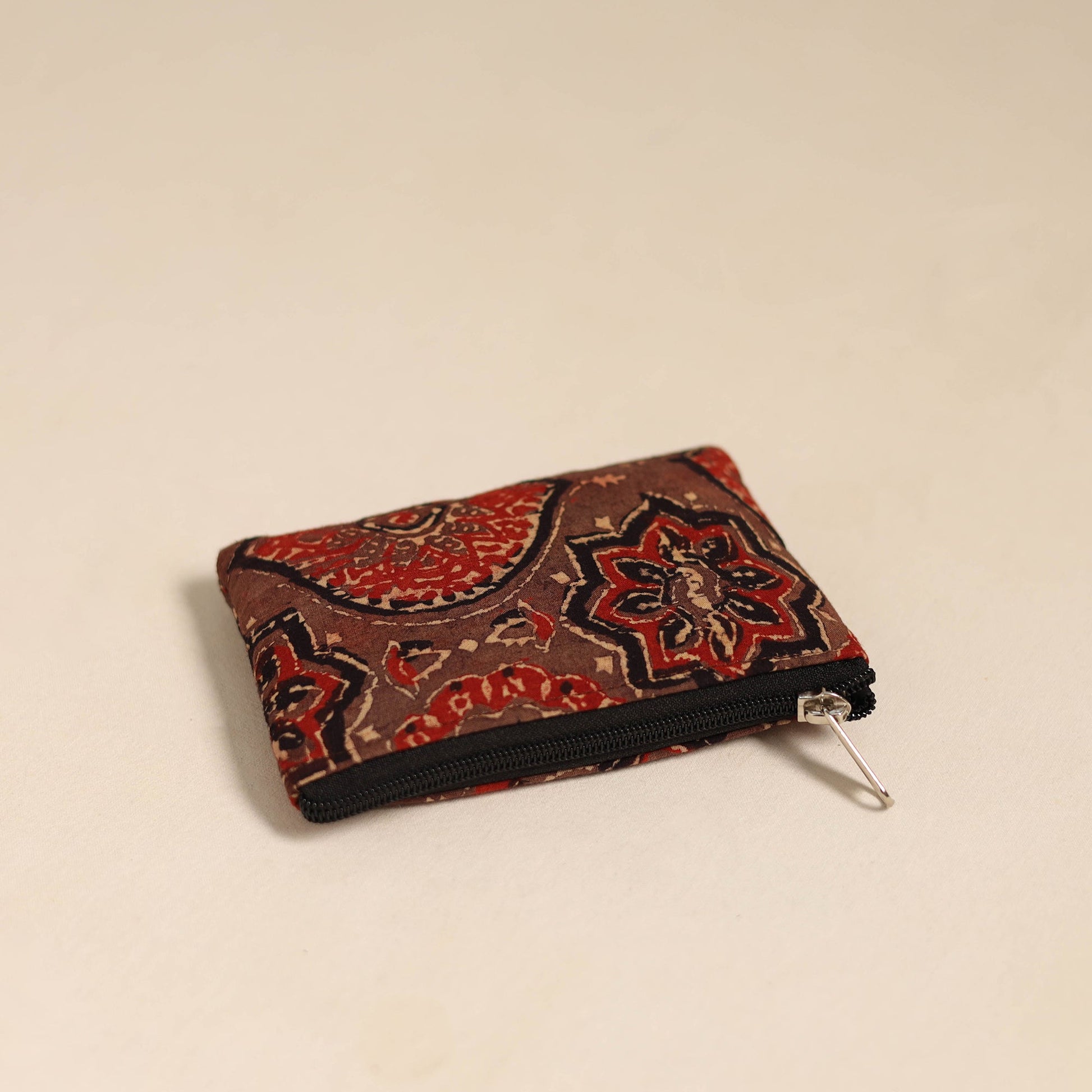 Brown - Handmade Quilted Cotton Coin Pouch 01