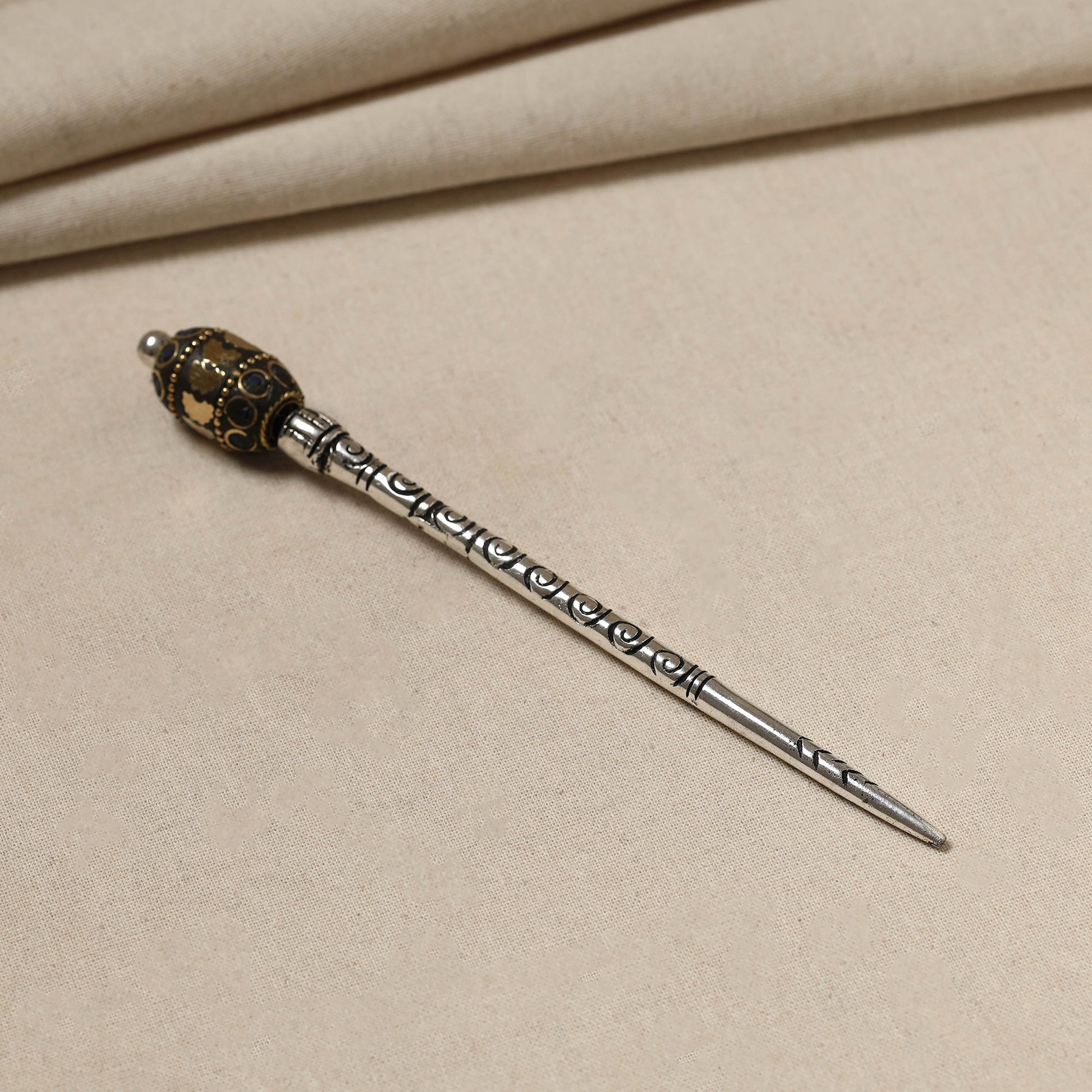 Antique Finish Oxidised German Silver Juda Stick