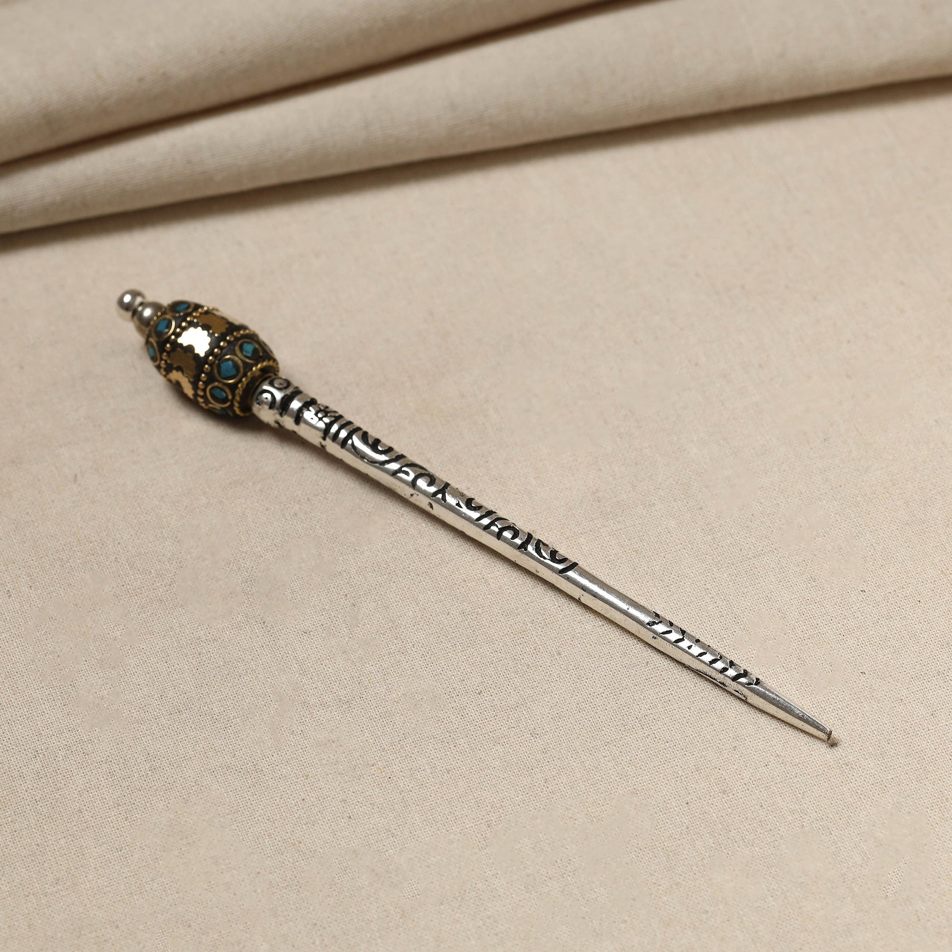 Antique Finish Oxidised German Silver Juda Stick