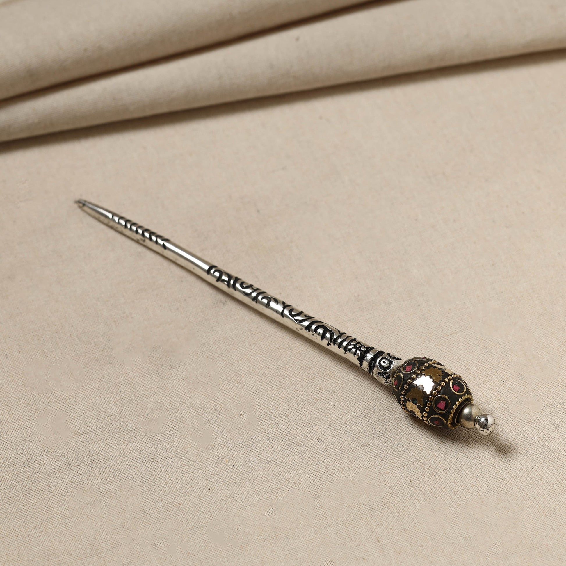 Antique Finish Oxidised German Silver Juda Stick