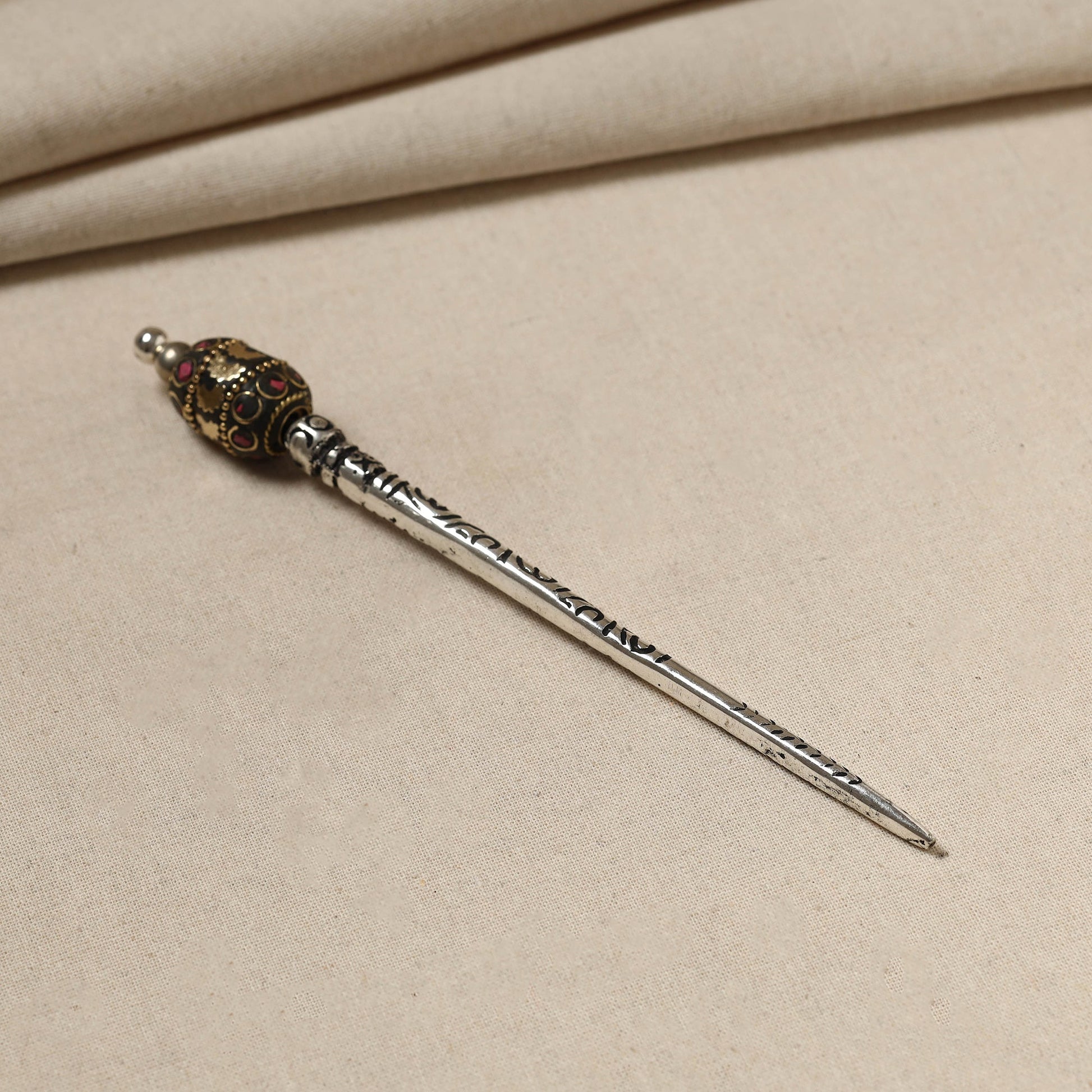 Antique Finish Oxidised German Silver Juda Stick