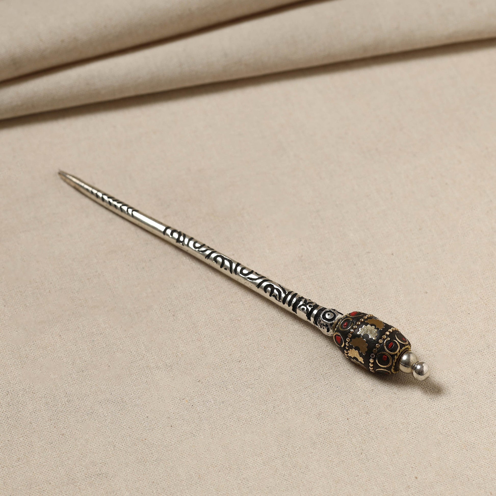 Antique Finish Oxidised German Silver Juda Stick