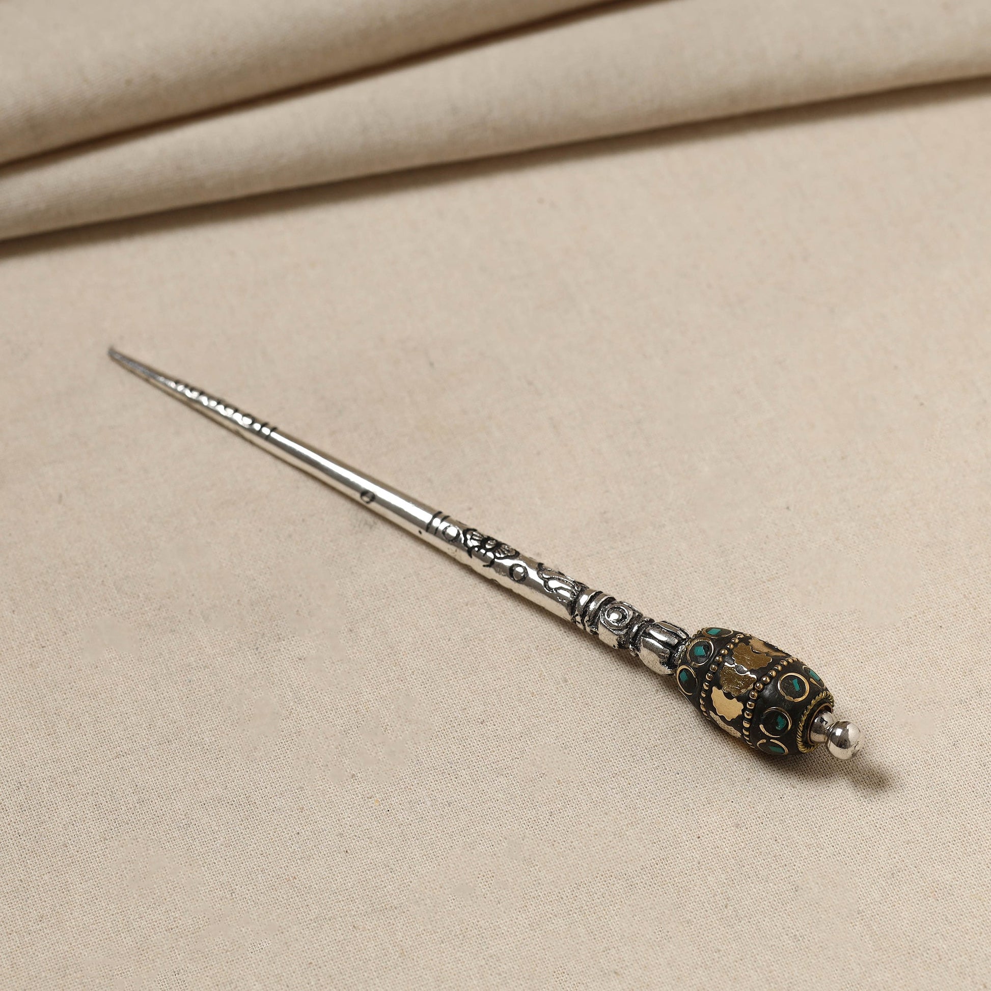 Antique Finish Oxidised German Silver Juda Stick