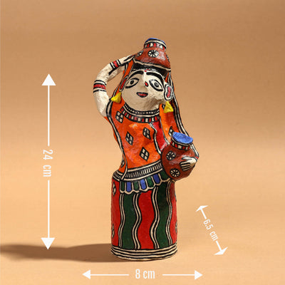 Doll - Madhubani Handpainted Paper Mache Home Decor Item