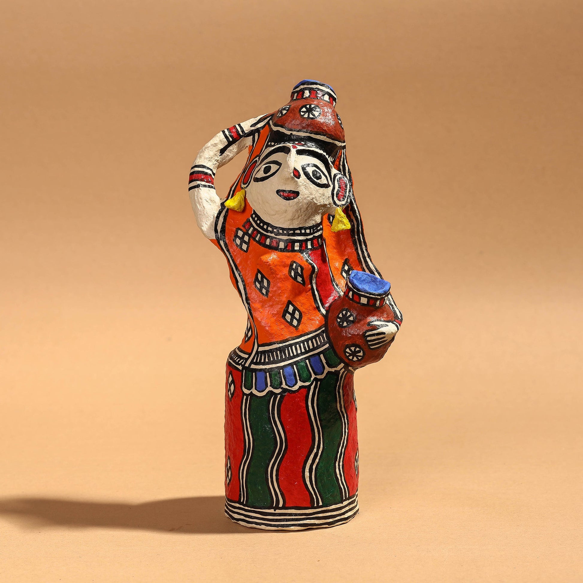 Doll - Madhubani Handpainted Paper Mache Home Decor Item