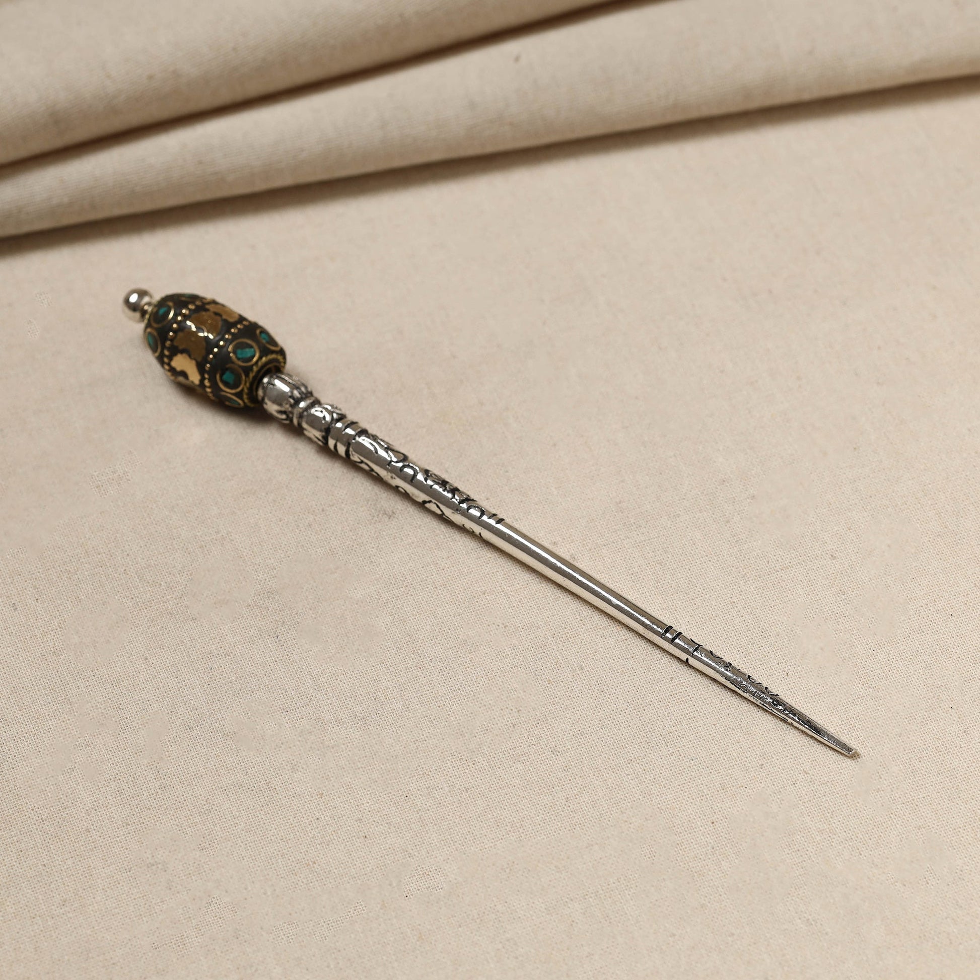 Antique Finish Oxidised German Silver Juda Stick