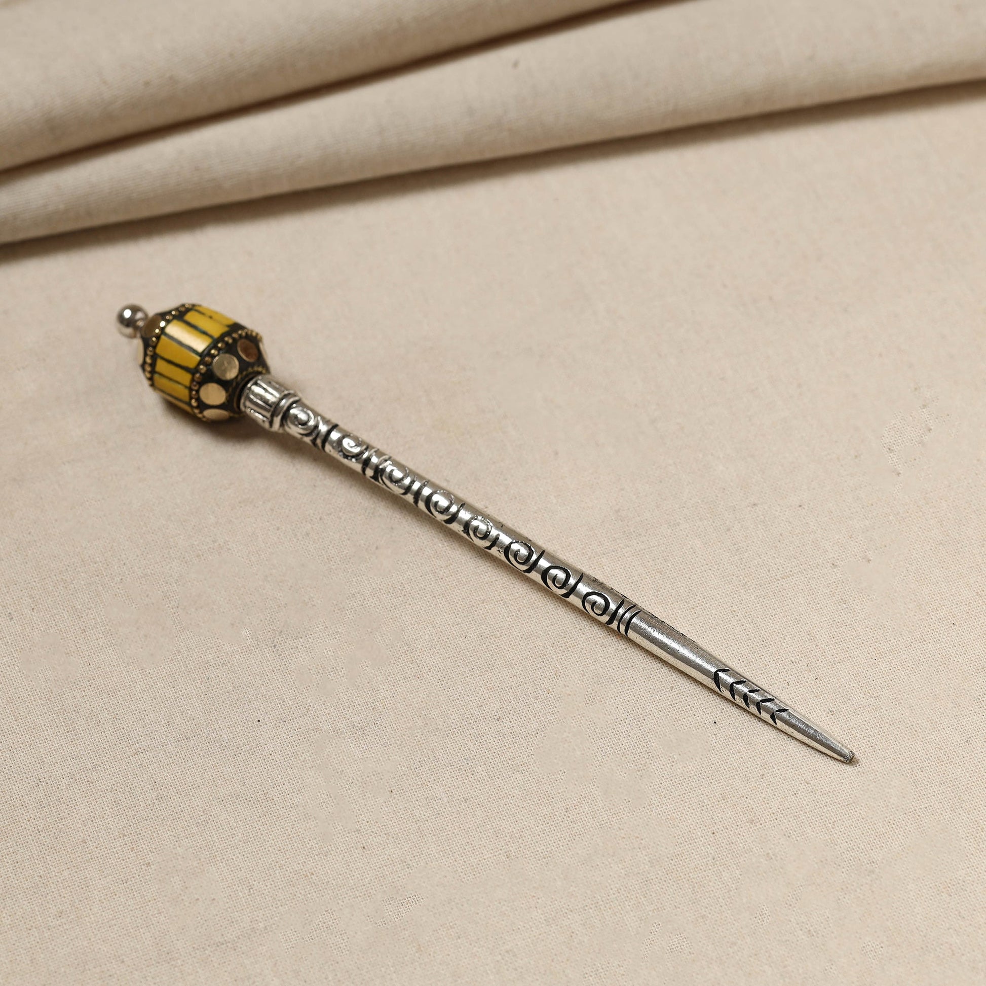 Antique Finish Oxidised German Silver Juda Stick