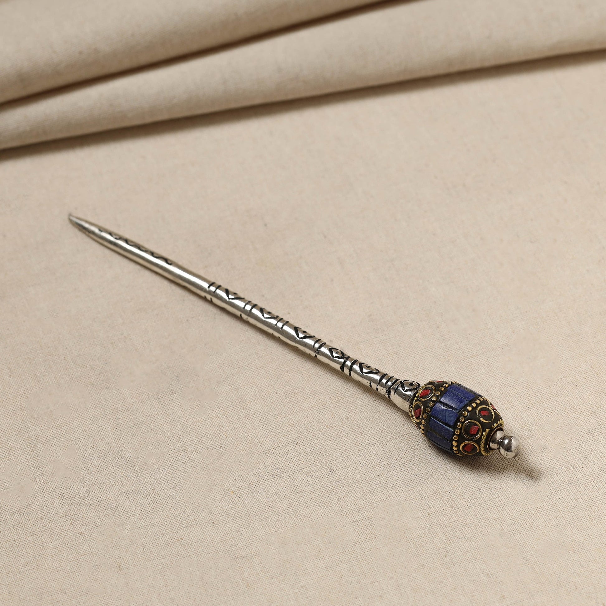 Antique Finish Oxidised German Silver Juda Stick