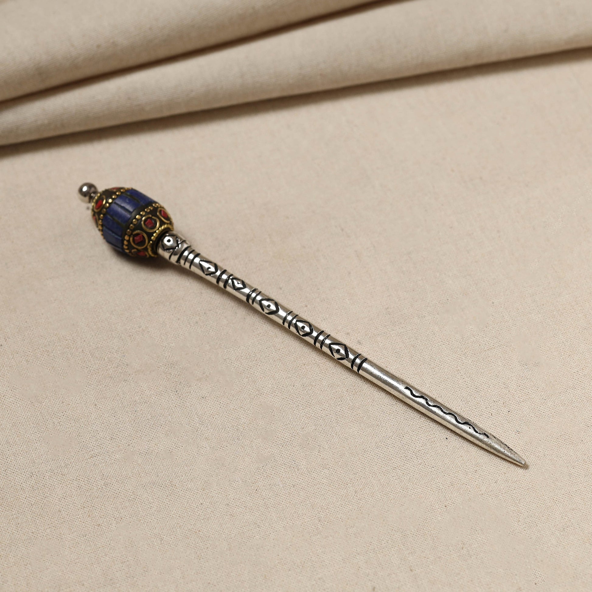 Antique Finish Oxidised German Silver Juda Stick