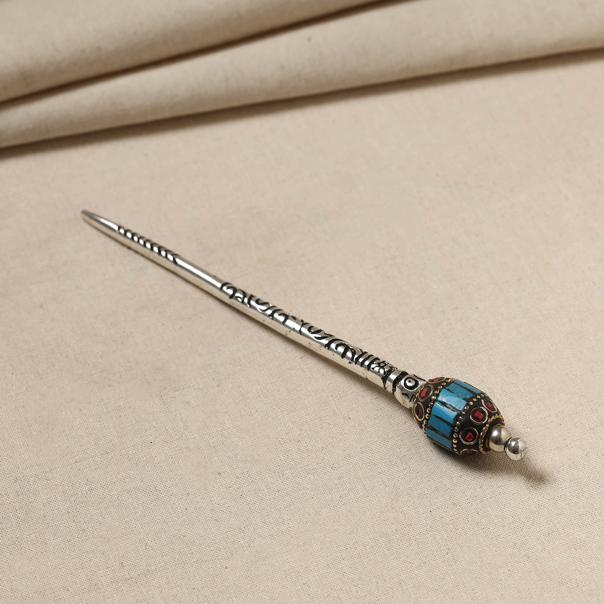 Antique Finish Oxidised German Silver Juda Stick