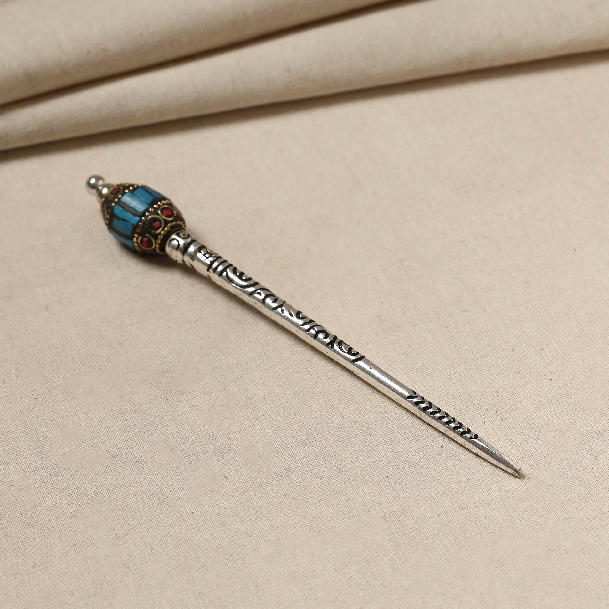 Antique Finish Oxidised German Silver Juda Stick