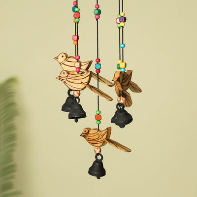 Bird - Hand Carved Khamhar Wood Jhoomar / Hanging