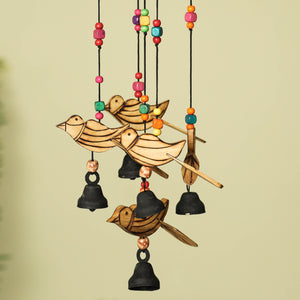 Bird - Hand Carved Khamhar Wood Jhoomar / Hanging