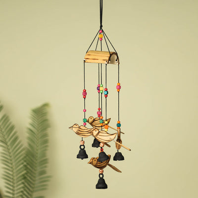 Bird - Hand Carved Khamhar Wood Jhoomar / Hanging