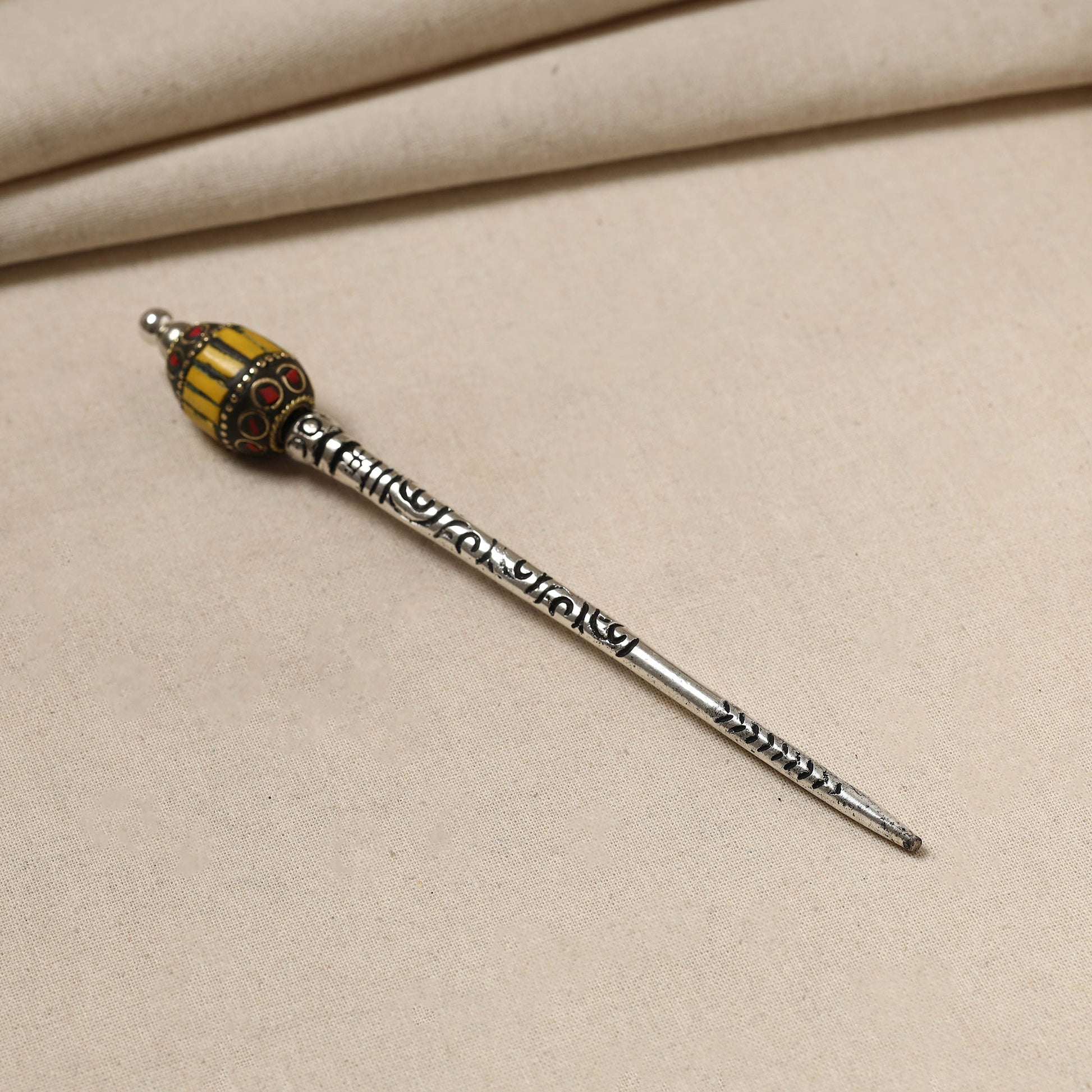 Antique Finish Oxidised German Silver Juda Stick