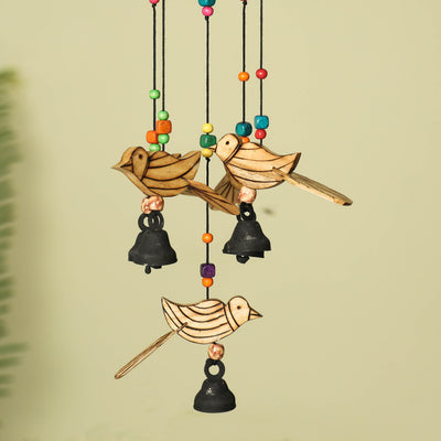Bird - Hand Carved Khamhar Wood Jhoomar / Hanging