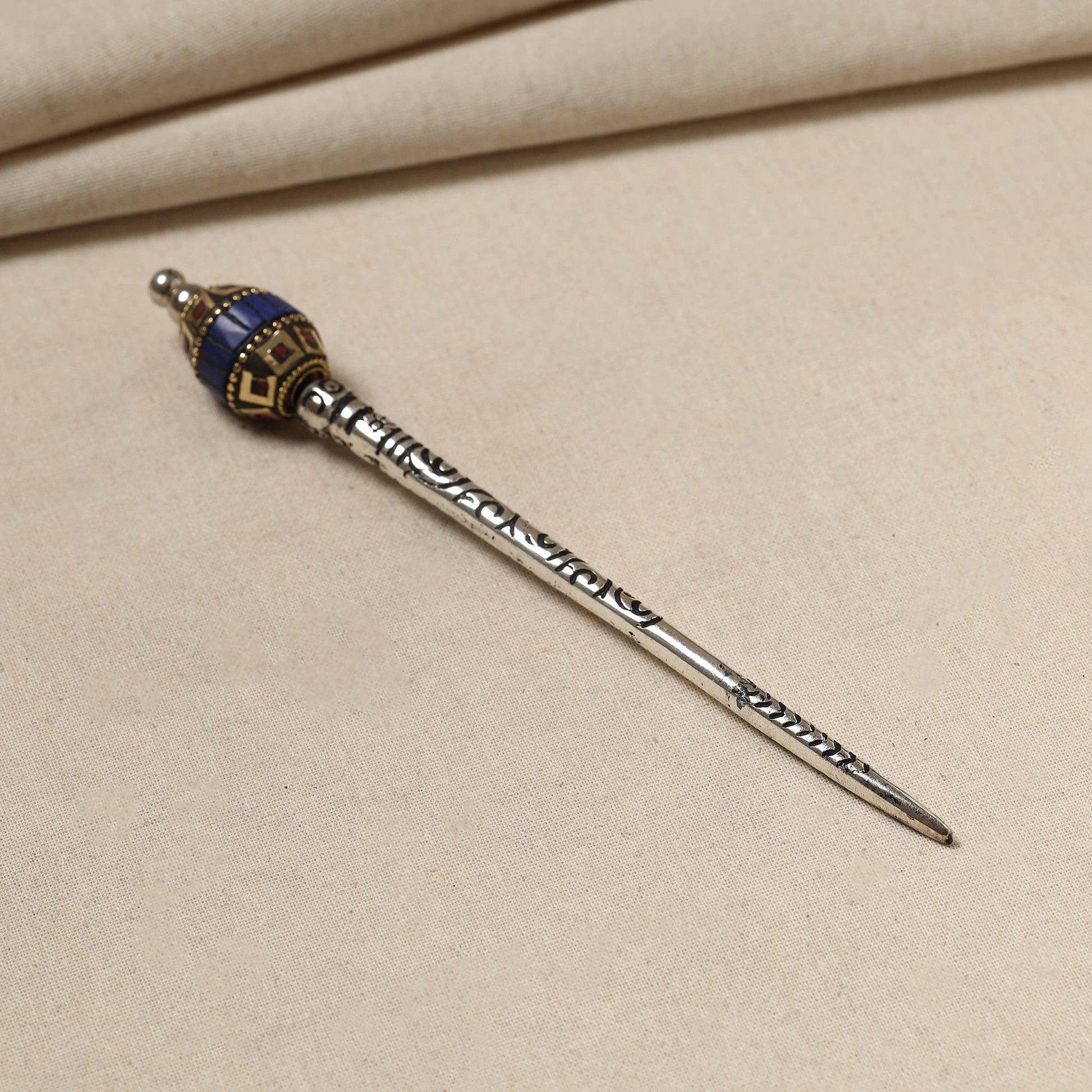 Antique Finish Oxidised German Silver Juda Stick