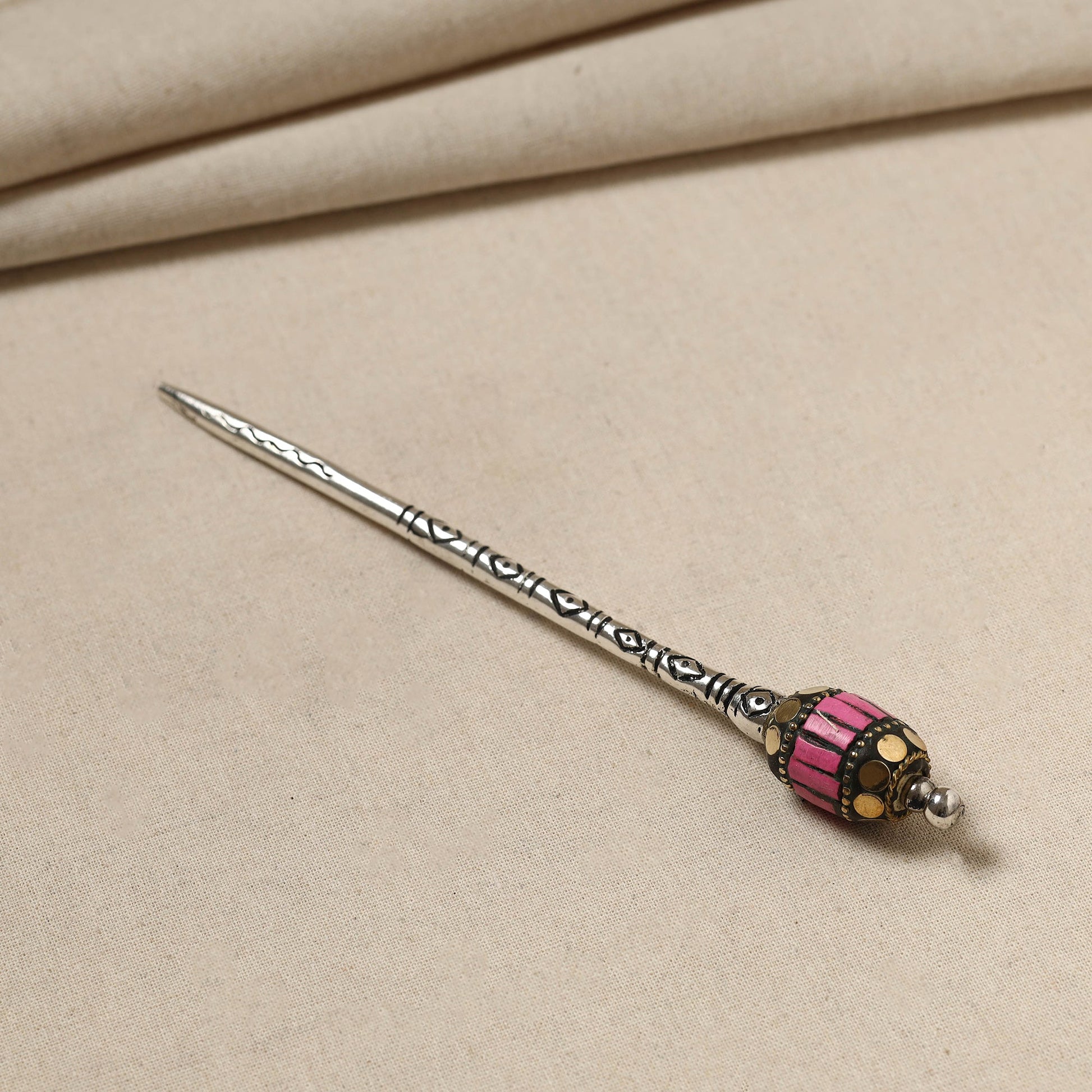 Antique Finish Oxidised German Silver Juda Stick