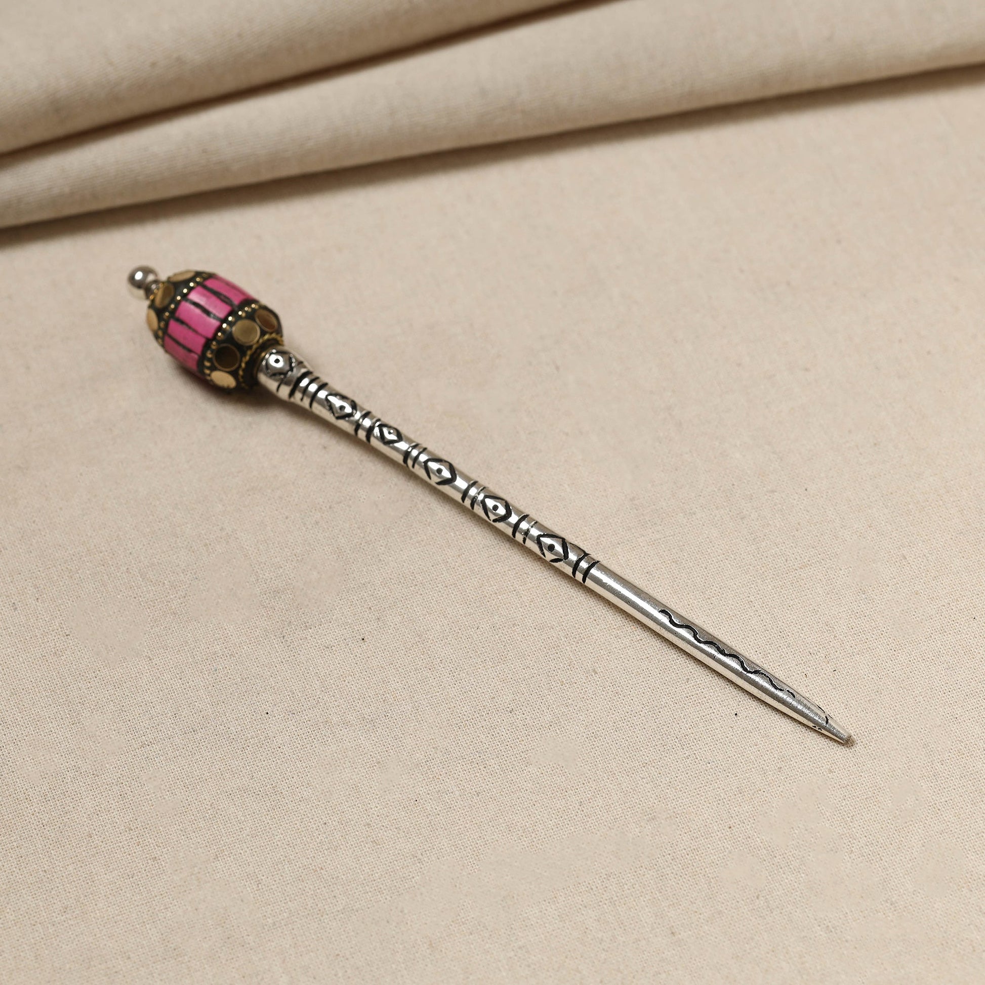 Antique Finish Oxidised German Silver Juda Stick
