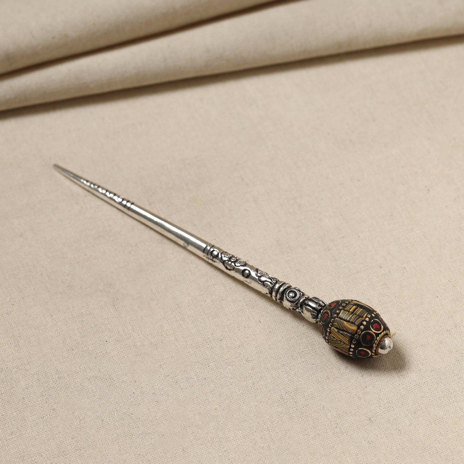 Antique Finish Oxidised German Silver Juda Stick