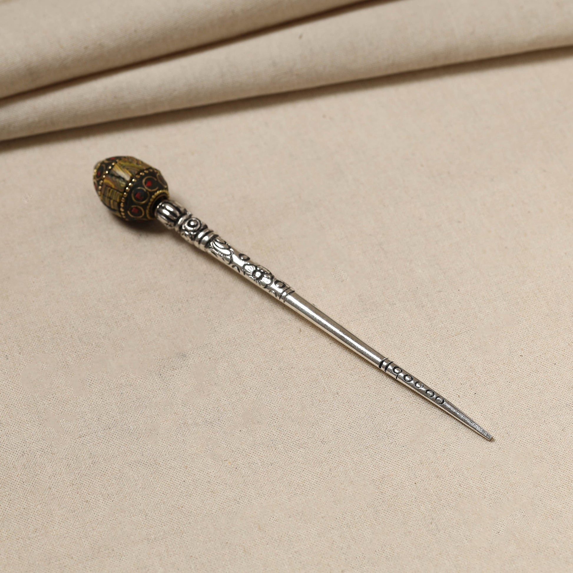 Antique Finish Oxidised German Silver Juda Stick