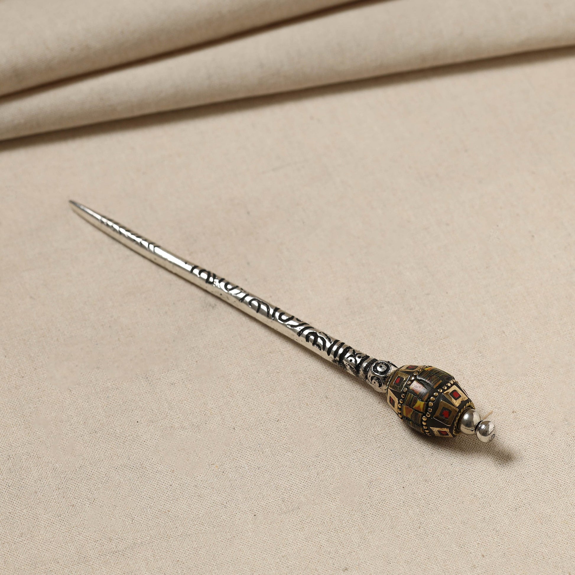 Antique Finish Oxidised German Silver Juda Stick