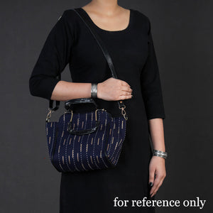 Black - Handcrafted Kantha Hand Embroidered Cotton Hand Bag