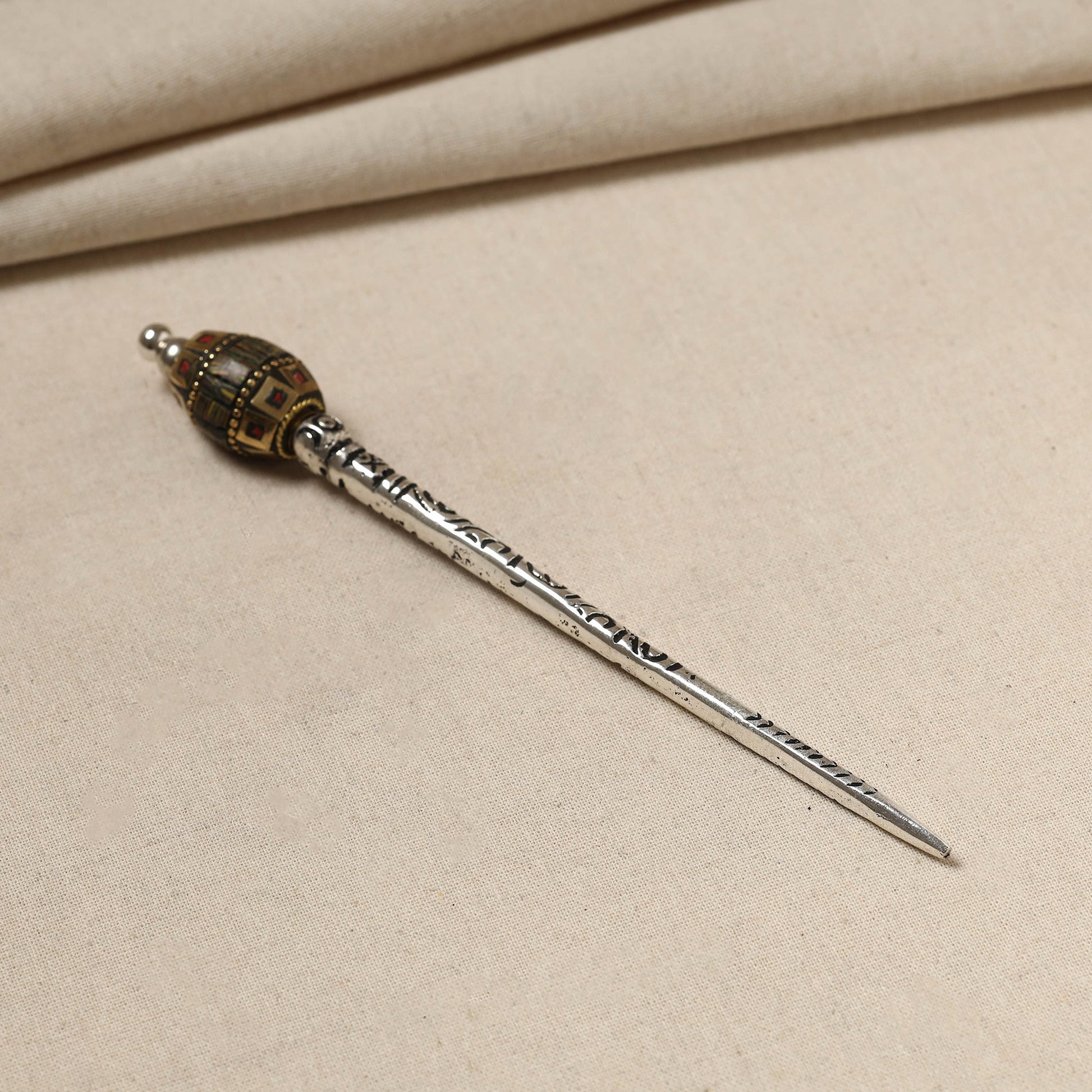 Antique Finish Oxidised German Silver Juda Stick