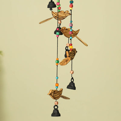 Bird - Hand Carved Khamhar Wood Jhoomar / Hanging