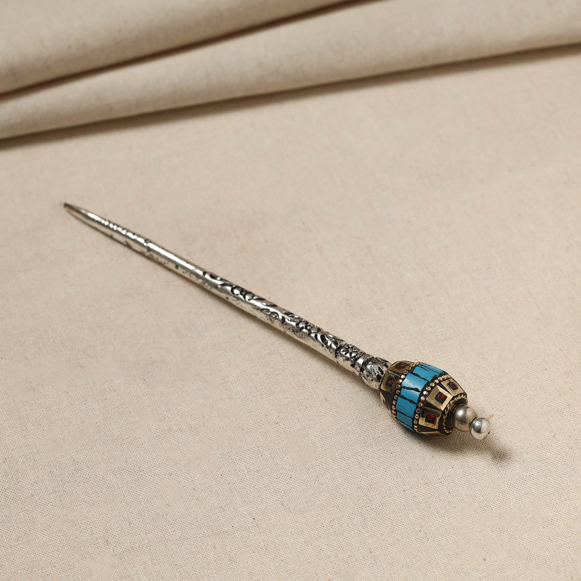 Antique Finish Oxidised German Silver Juda Stick