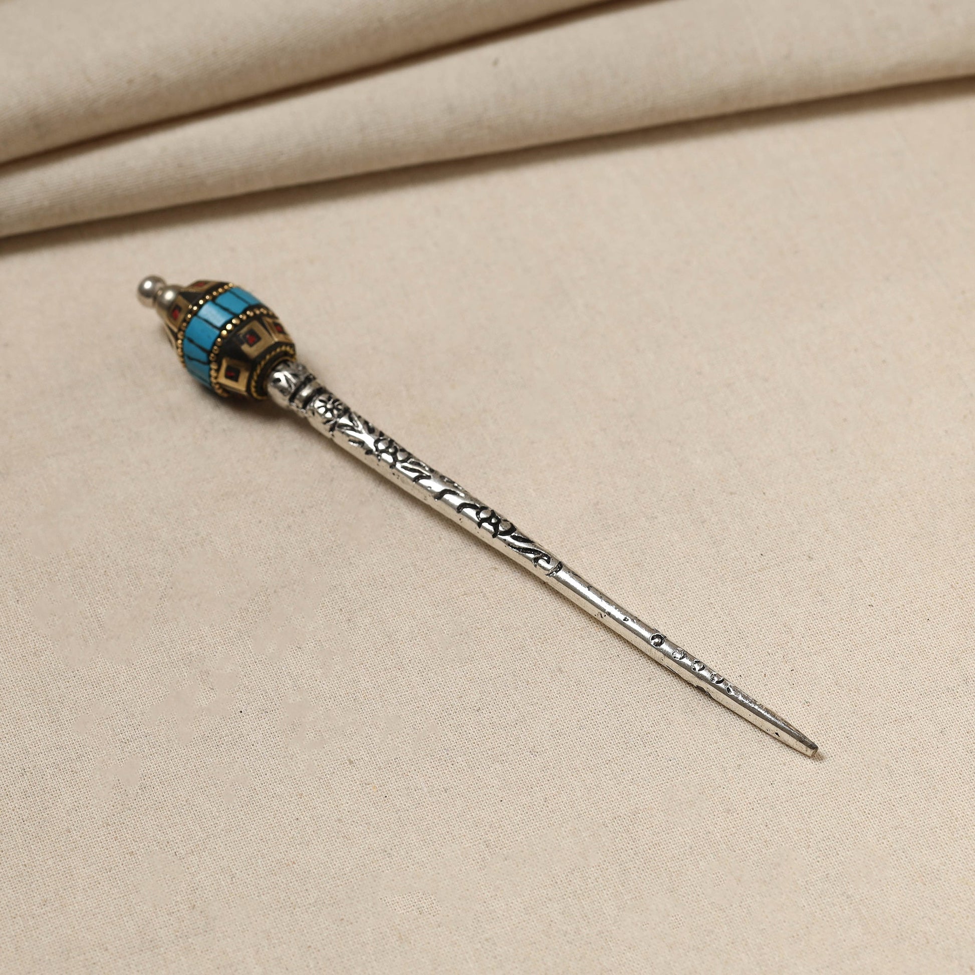 Antique Finish Oxidised German Silver Juda Stick