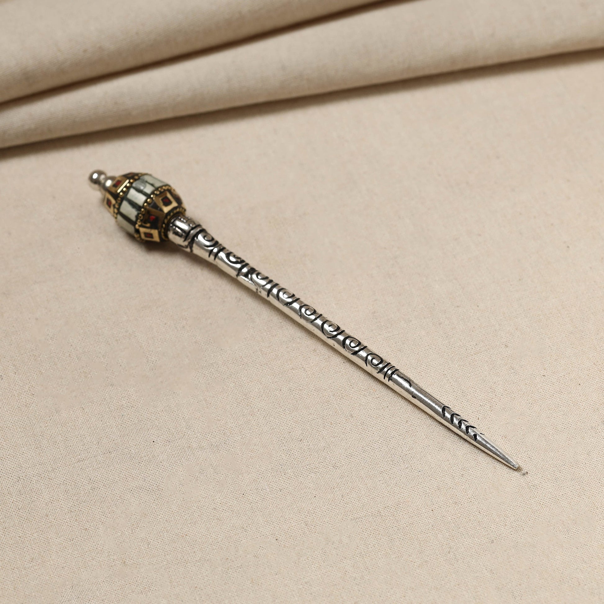 Antique Finish Oxidised German Silver Juda Stick