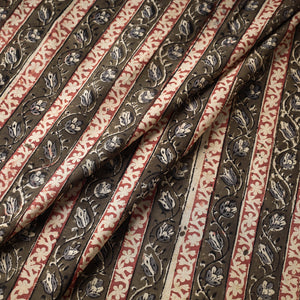 Brown - Kalamkari Block Printed Cotton Fabric