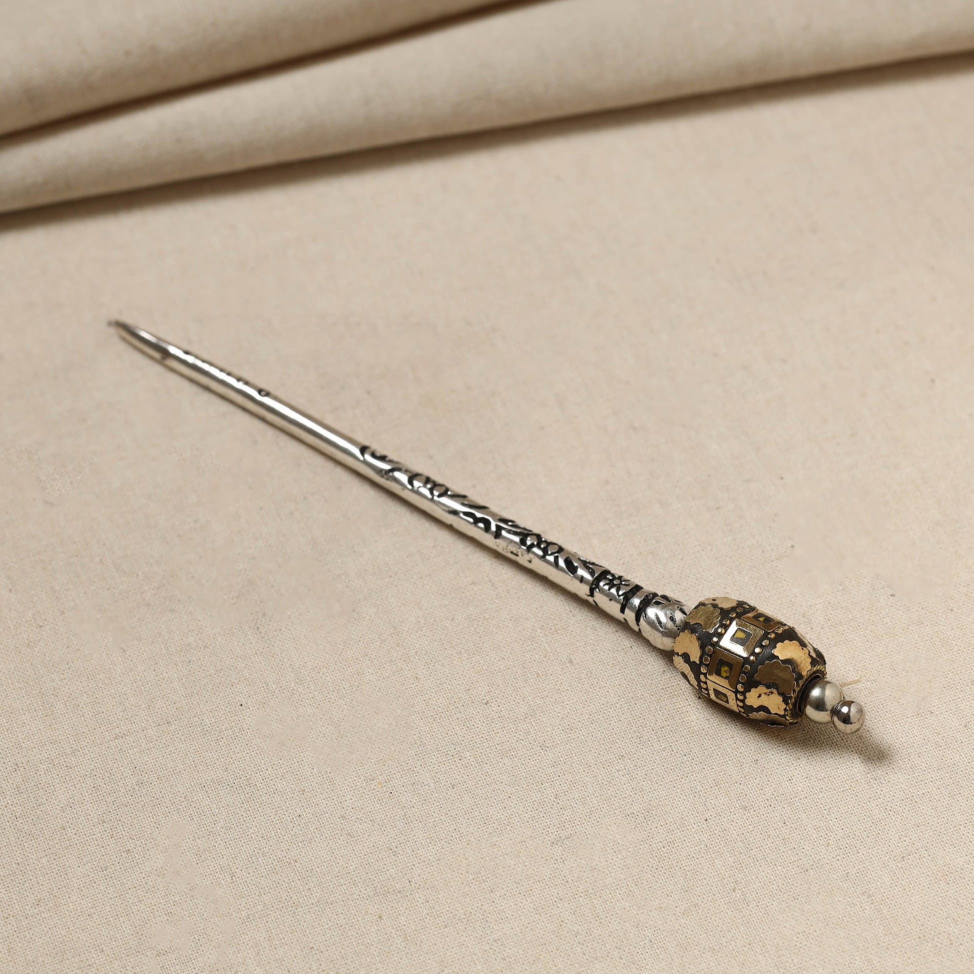 Antique Finish Oxidised German Silver Juda Stick