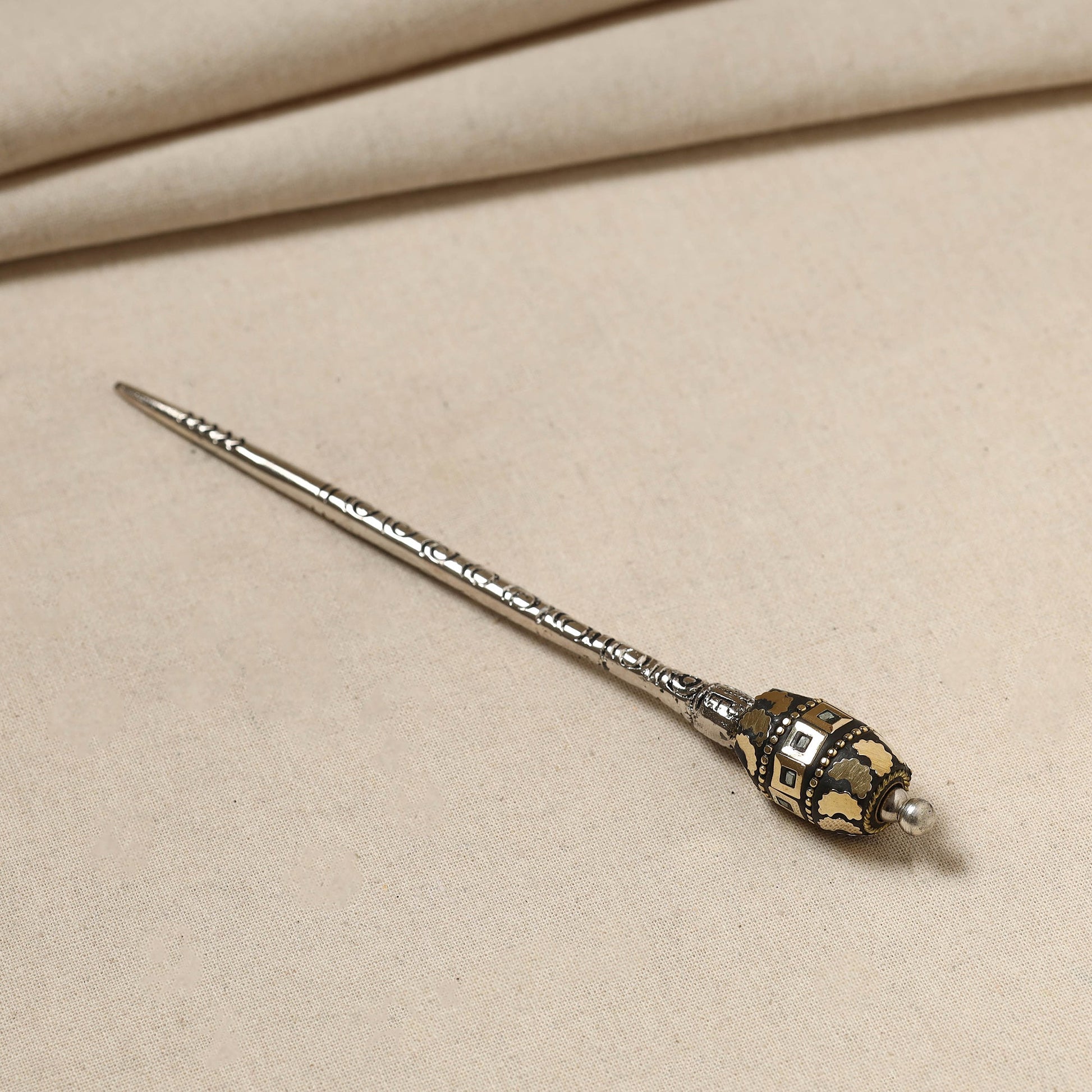 Antique Finish Oxidised German Silver Juda Stick