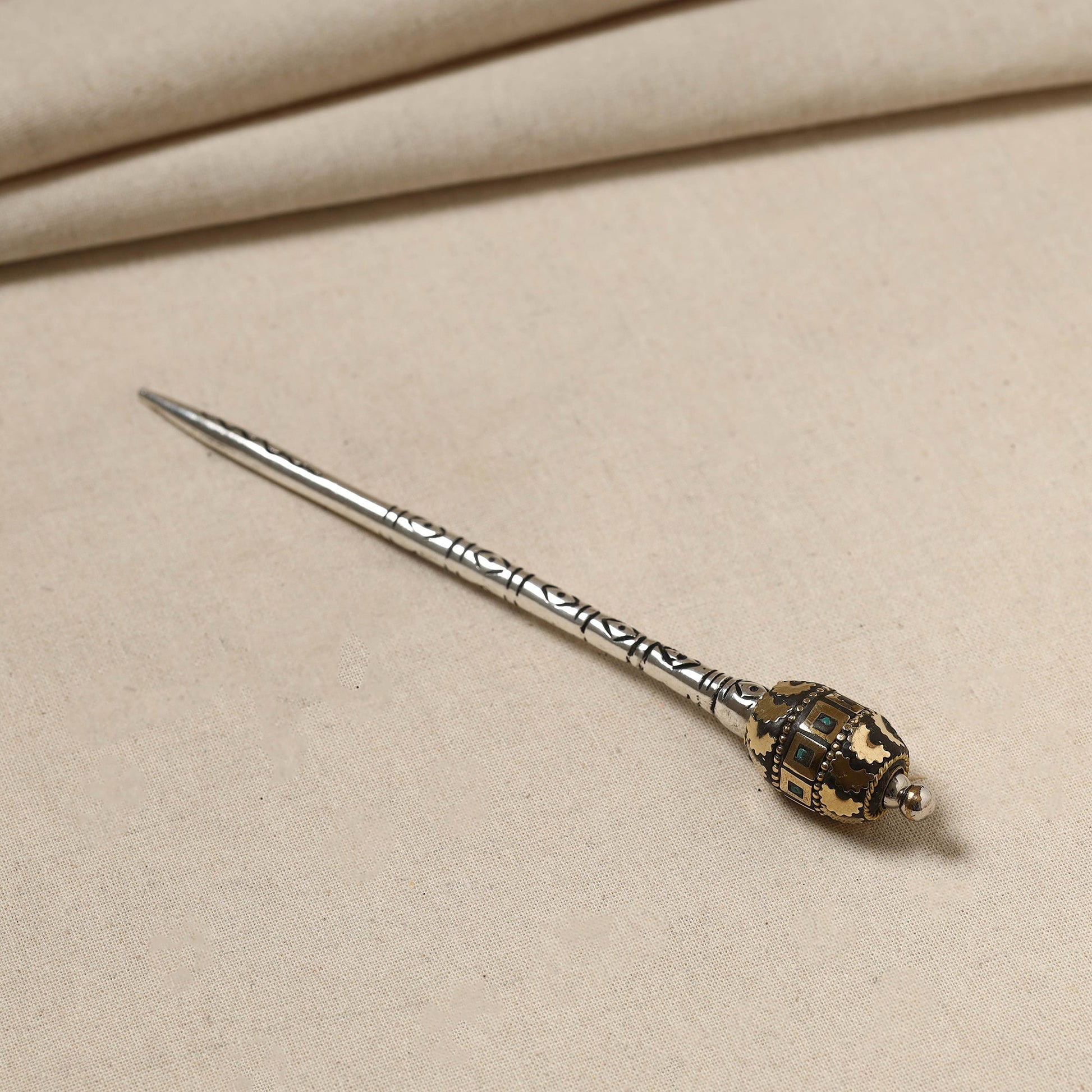 Antique Finish Oxidised German Silver Juda Stick