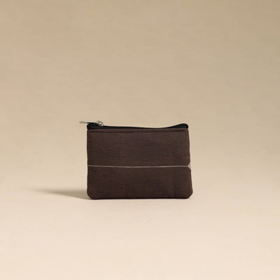 Brown - Handmade Quilted Cotton Coin Pouch 10