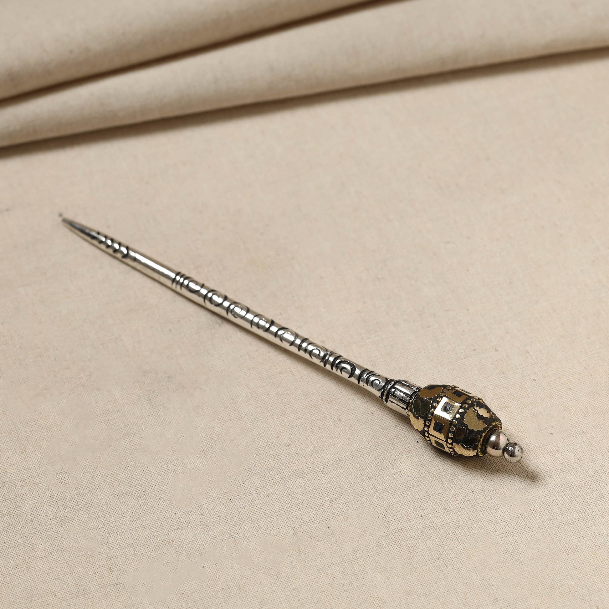 Antique Finish Oxidised German Silver Juda Stick